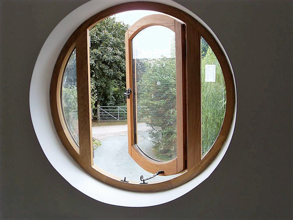 Oak Porthole window desgned as a Fire escape Burntwood Staffordshire