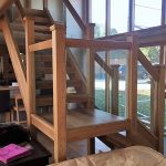 Oak open riser staircase with glass balustrade Stratford Upon Avon Warwickshire