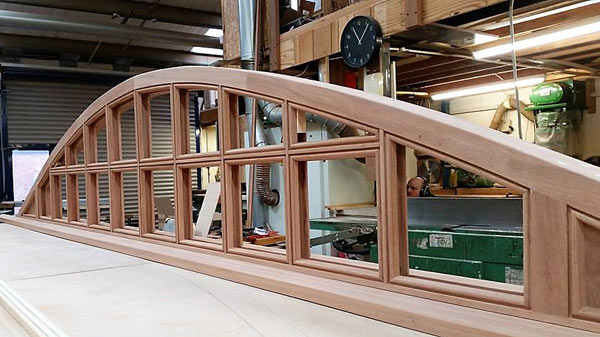 Sapele eye brow window under construction