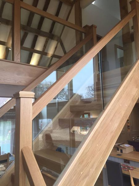 Stair and landing glass balustrading